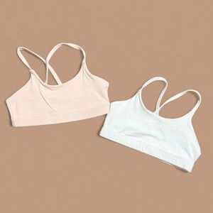 Athleta Girls Sports Pink and White Bra Bundle. Medium 8/10